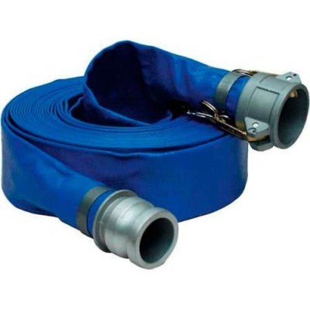 APACHE 4"  x  50' PVC Lay Flat Discharge Hose Coupled w/ C x E Aluminum Cam & Groove Fittings 98138077